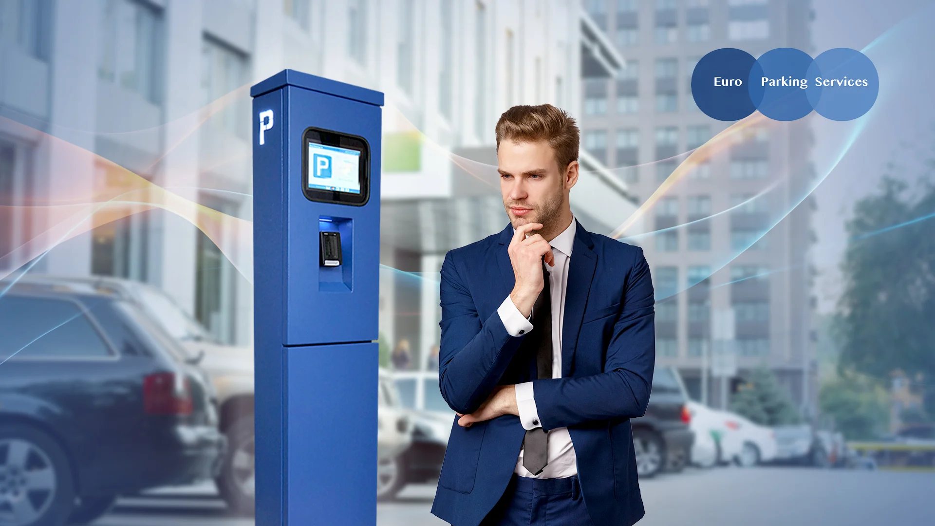 person standing next to pay and display machine