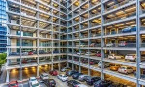 Multi-storey parking filled with cars